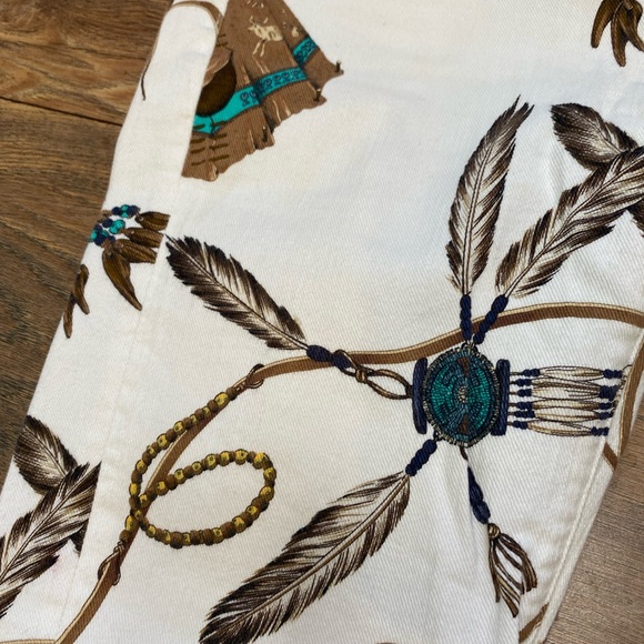 Ralph Lauren Rare Blue Label Native American Indian White Jeans - Sz 27 - Picture 8 of 10